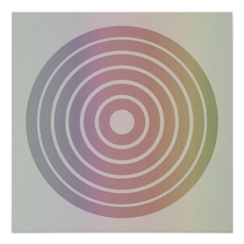 Abstract Circles with Gradient Rainbow Colors  Poster