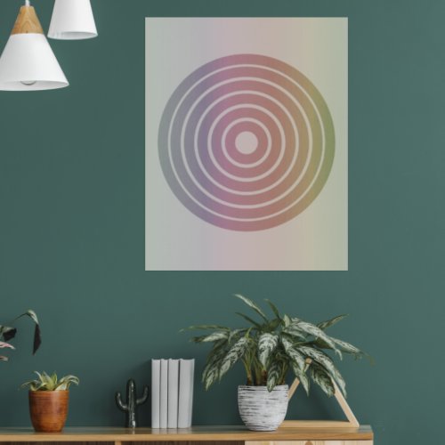 Abstract Circles with Gradient Rainbow Colors  Poster