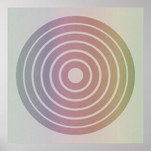 Abstract Circles with Gradient Rainbow Colors Poster