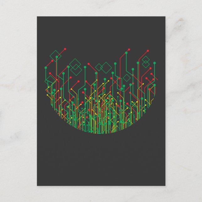 Abstract Circuit Board Binary computer scientist Postcard (Front)