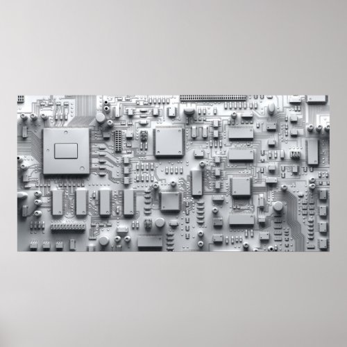 Abstract Circuit Board Poster