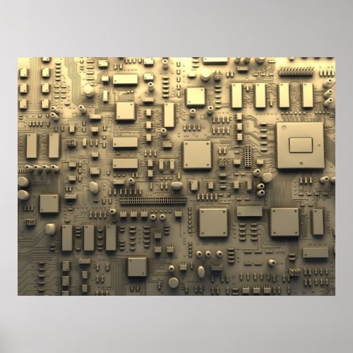 Abstract Circuit Board Poster