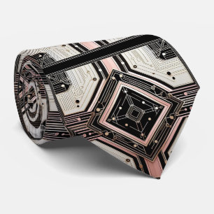 Abstract Circuit Board - Retro Art Deco Neck Tie