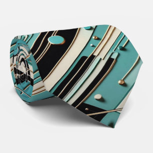 Abstract Circuit Board - Retro Mid Century Modern Neck Tie