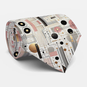 Abstract Circuit Board - Retro Mid Century Modern Neck Tie
