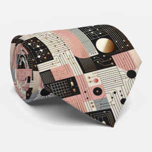 Abstract Circuit Board - Retro Mid Century Modern Neck Tie