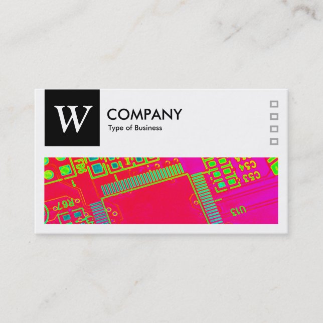 Abstract Circuitry  - Logo and Panel v2 - Black Business Card (Front)