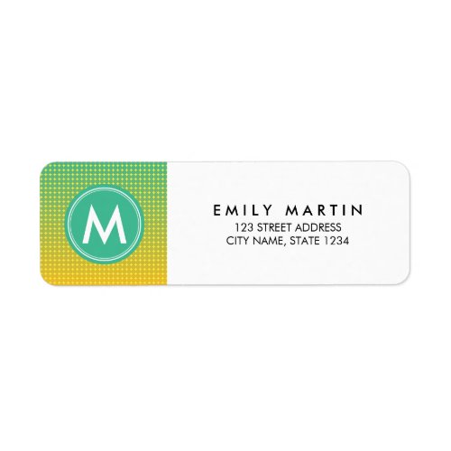 Abstract Citrus Color Blend Monogram Address Label