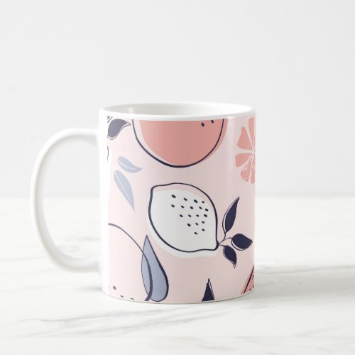 Abstract Citrus Pattern of Lemon and Oranges in Pa Coffee Mug