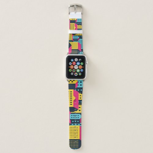 Abstract City Buildings Landscape Vintage Apple Watch Band