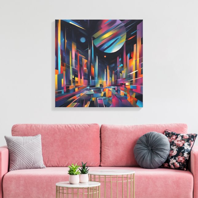 Abstract City Canvas Print (Insitu(LivingRoom))