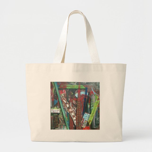 Abstract City Large Tote Bag (Front)