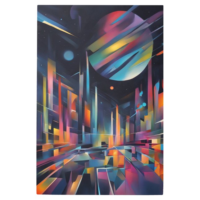 Abstract City Metal Print (Front)