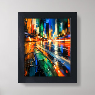 Abstract City Night Framed Art