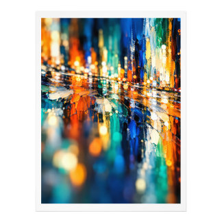 Abstract city night photo print