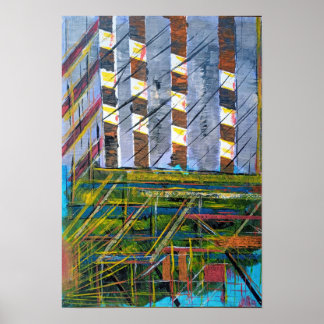 Abstract city scene poster