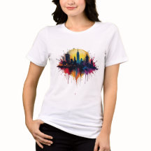 Abstract city splash tee