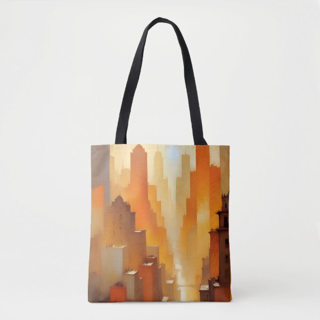 Abstract Cityscape Buildings Poster Background Art Tote Bag (Front)