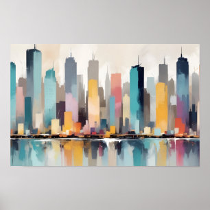Abstract Cityscape Modern Architecture Background  Poster
