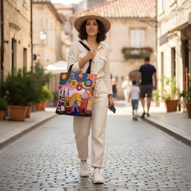 Abstract Cityscape Tote Bag with Vibrant Colors an (Creator Uploaded)