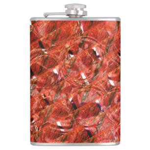 Abstract clear red with spots and crooked style flask