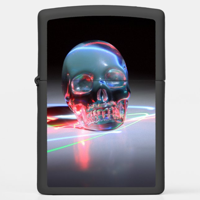 Abstract Clear Skull Zippo Lighter (Front)