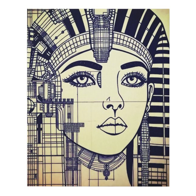 Abstract Cleopatra Head Faux Canvas Print (Front)