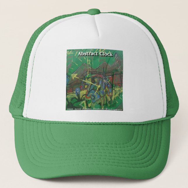 abstract clock trucker hat (Front)