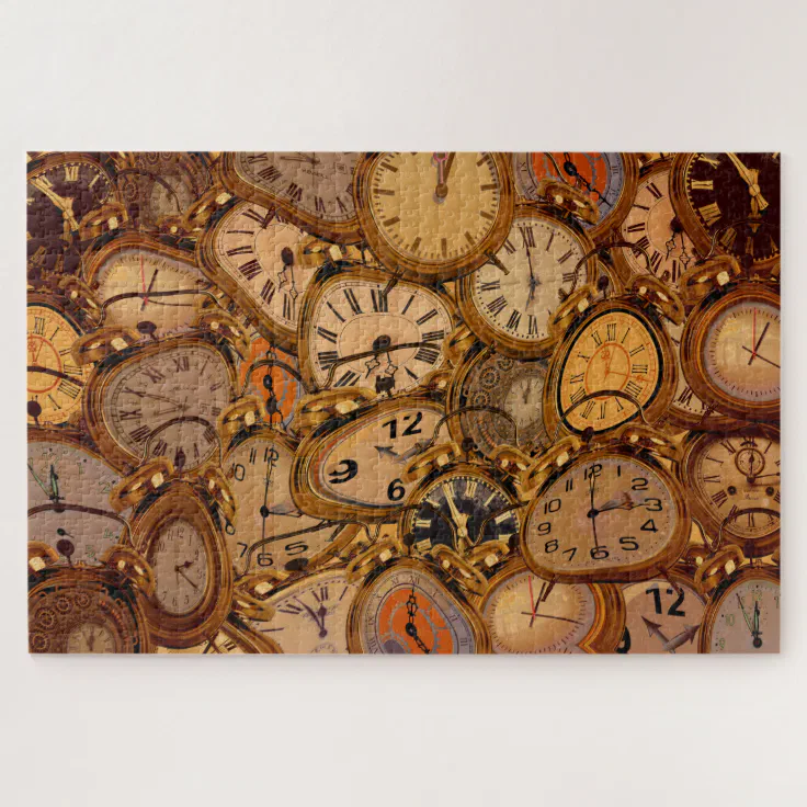 Abstract clocks jigsaw puzzle Zazzle