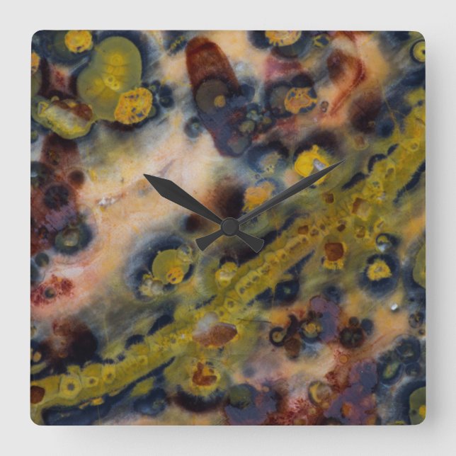 Abstract close up of Ocean Jasper Square Wall Clock (Front)