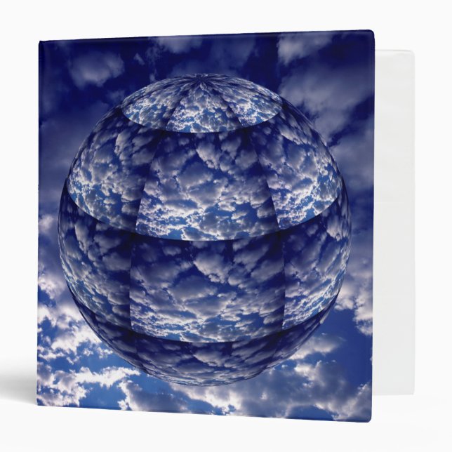 Abstract cloud 3D sphere 3 Ring Binder (Front/Inside)