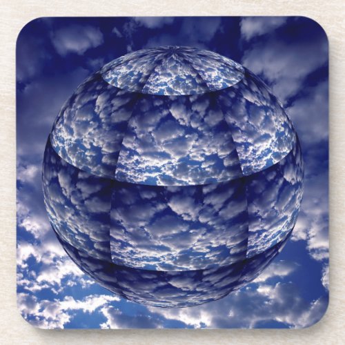 Abstract cloud 3D sphere Beverage Coaster