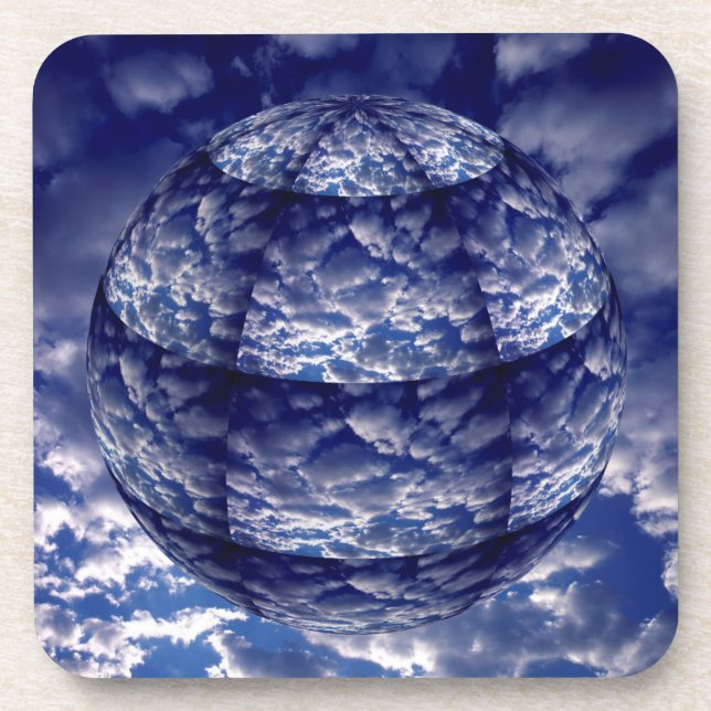 Abstract cloud 3D sphere Beverage Coaster (Front)