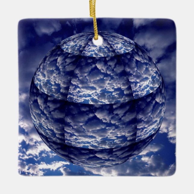 Abstract cloud 3D sphere Ceramic Ornament (Front)