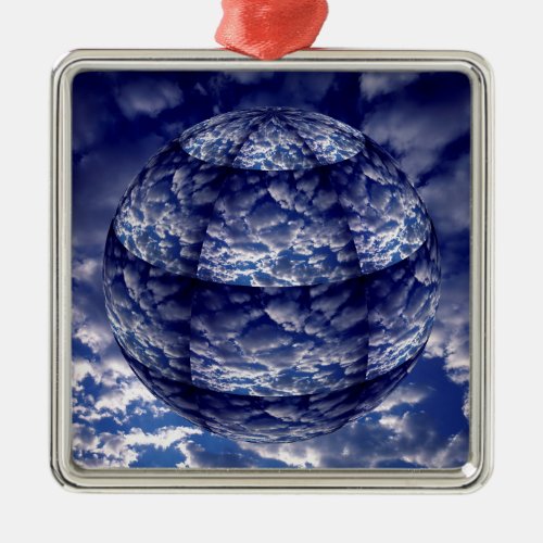 Abstract cloud 3D sphere Metal Ornament