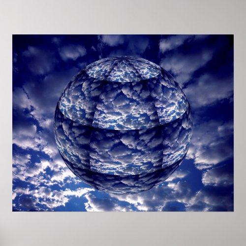 Abstract cloud 3D sphere Poster