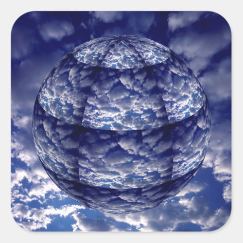 Abstract cloud 3D sphere Square Sticker