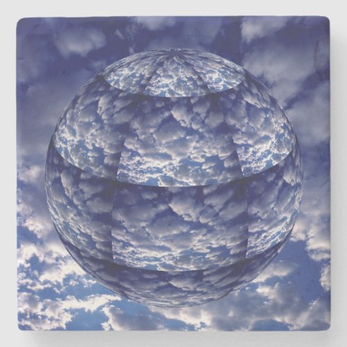 Abstract cloud 3D sphere Stone Coaster