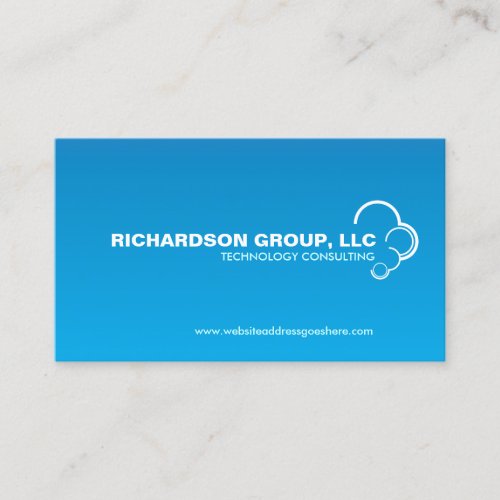 ABSTRACT CLOUD LOGO on BLUE GRADIENT Business Card
