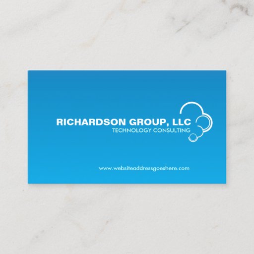 Customizable ABSTRACT CLOUD LOGO on BLUE GRADIENT Business Card