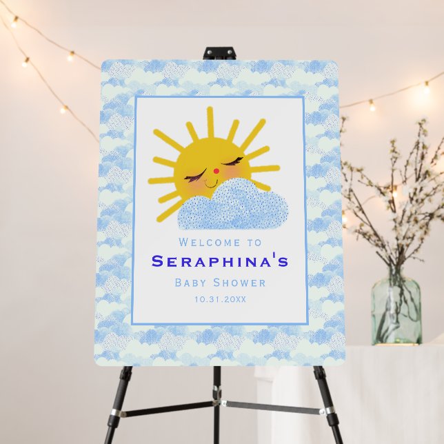Abstract Cloud Pattern Sunshine Baby Shower  Foam Board (In Situ (Stand))