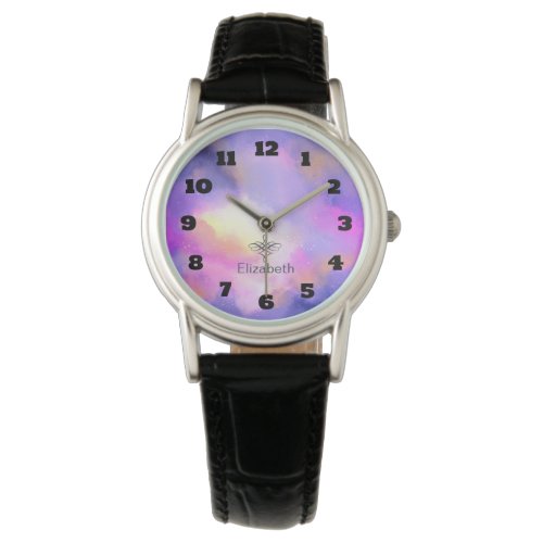 Abstract Clouds in Purple Pink and Yellow Watch