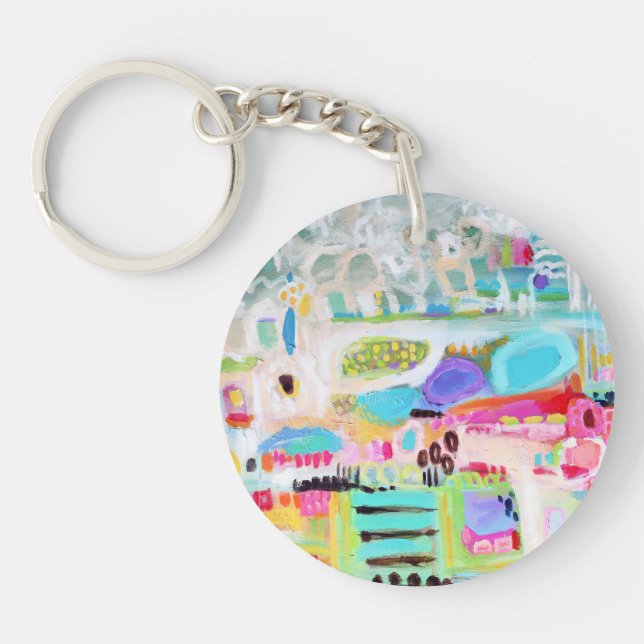 Abstract Clouds Keychain (Front)