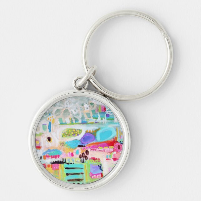 Abstract Clouds Keychain (Front)
