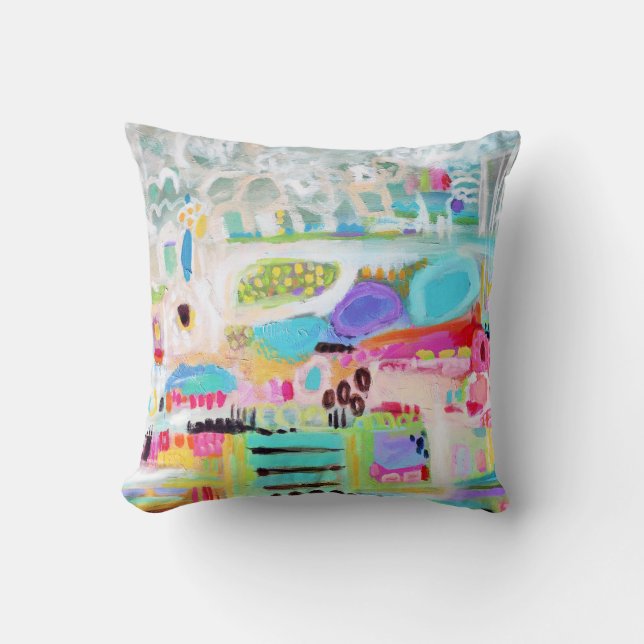 Abstract Clouds Throw Pillow (Front)