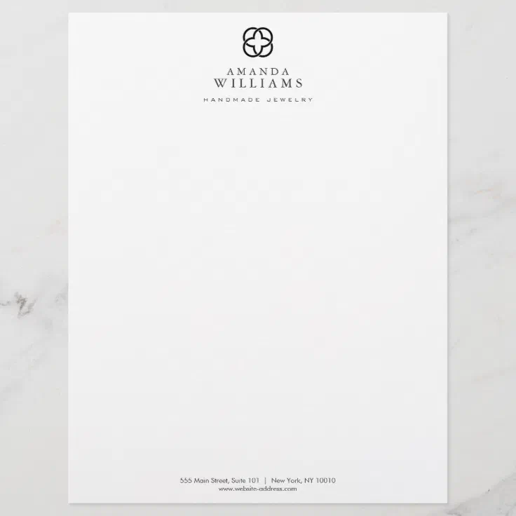 Abstract Clover Logo Jewelry Designer Letterhead | Zazzle