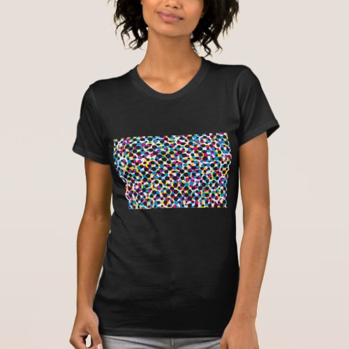 abstract CMYK halftone dot pattern print texture T_Shirt