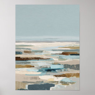 Abstract Coastal Shore Painting Poster