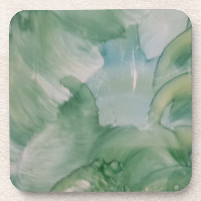 Abstract Coasters - Soft Green Swirl (Front)