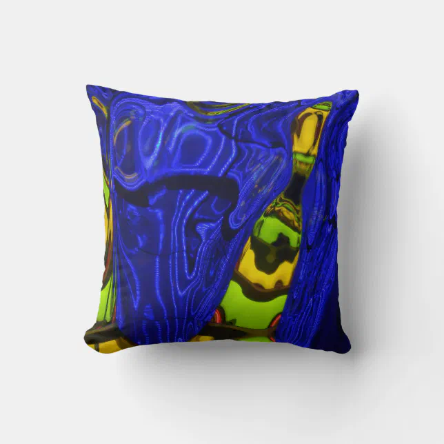 Abstract Cobalt Lime Green Yellow Throw Pillow Zazzle